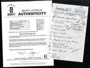 MADONNA - 1992 HANDWRITTEN NOTES (BECKETT AUTHENTICATED)