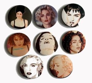MADONNA - BOY TOY  80's / 90's LARGE BUTTON BADGE SET (x8)