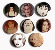 MADONNA - BOY TOY 80's / 90's LARGE BUTTON BADGE SET (x8)