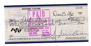 MADONNA CICCONE - 1986 SIGNED CHECK / CHEQUE