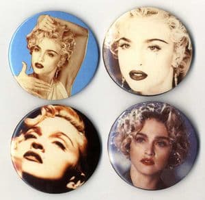 MADONNA - NINETIES BOY TOY LARGE BUTTON BADGE SET (x4)