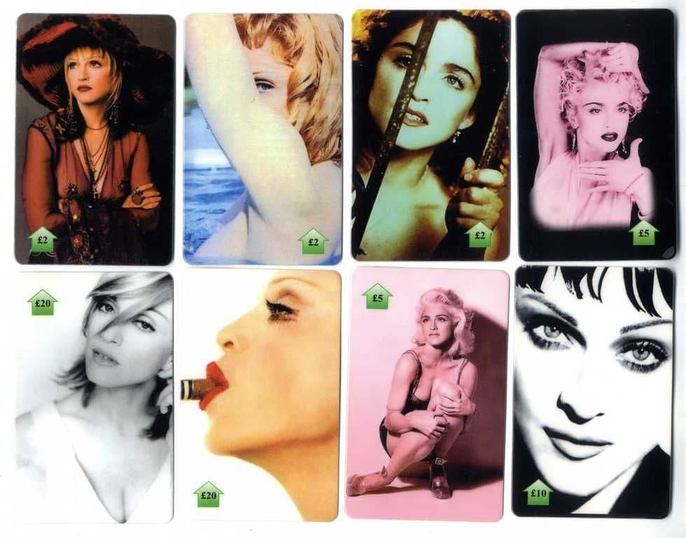 ●レトロ●　使用済マドンテレホンカード　　Madonna 1993年 東京ドーム MADONNA PHONECARDS - UK LIMITED EDITION SET of EIGHT
