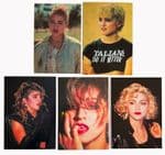 MADONNA POSTCARDS - EIGHTIES 7" x 5" MID SIZE POSTCARD SET (x5)