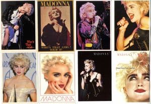 MADONNA POSTCARDS - WHO'S THAT GIRL EIGHTIES SET (x8)