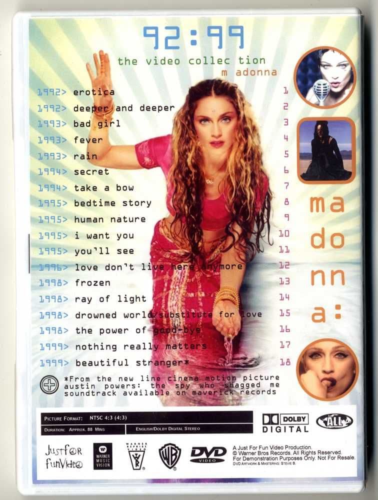 MADONNA THE VIDEO COLLECTION 1993-2000 - COMPILATION DVD SET