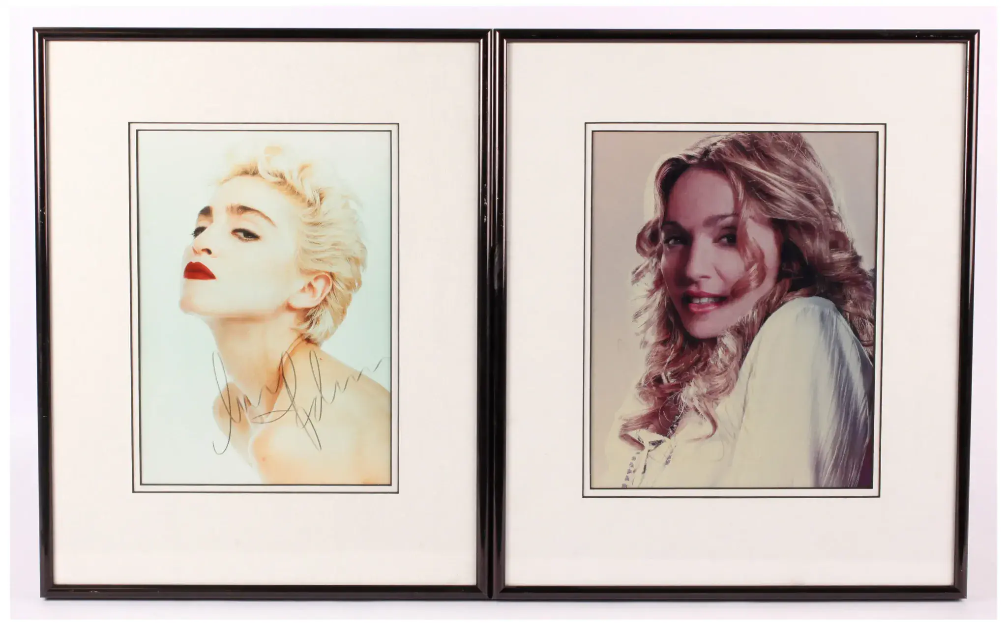 MADONNA - TRUE BLUE & NEXT BEST THING FRAMED SIGNED PHOTOS