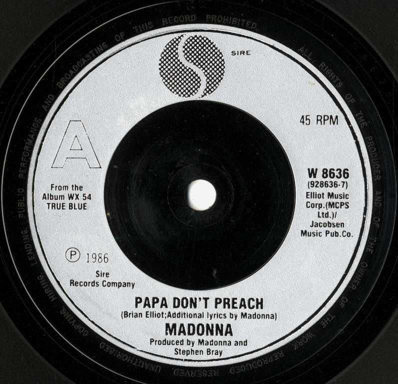 PAPA DON T PREACH - UK 7