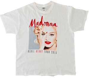 REBEL HEART TOUR - 2015 WHITE EUROPEAN ITINERARY T-SHIRT