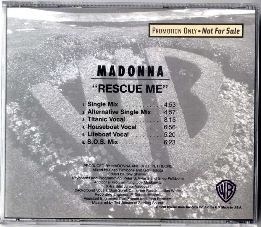 RESCUE ME - USA 6 TRACK PROMO CD PRO-CD-4710