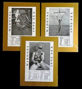 SEX BOOK 1993 CALENDAR- PROTOTYPE PRINTERS PROOF PRINTS (X3)