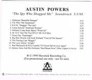 THE SPY WHO SHAGGED ME - AUSTIN POWERS USA ADVANCED PROMO CD ALBUM