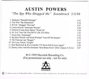 THE SPY WHO SHAGGED ME - AUSTIN POWERS USA ADVANCED PROMO CD ALBUM