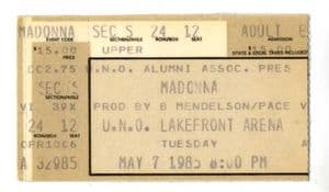 THE VIRGIN TOUR - USA NEW ORLEANS 1985 TICKET