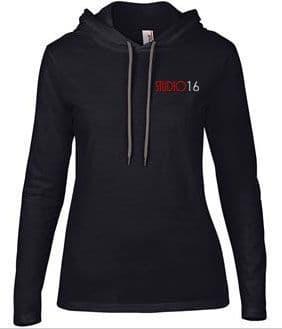 fashion basic long sleeve hooded tee