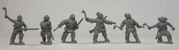 FIW HUR4 Huron Warriors with Hand-to-Hand Weapons