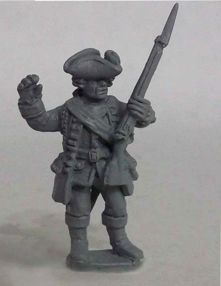 SYW/FIW B04B Single figure British Line Infantry Officer in trimmed coat  and boots