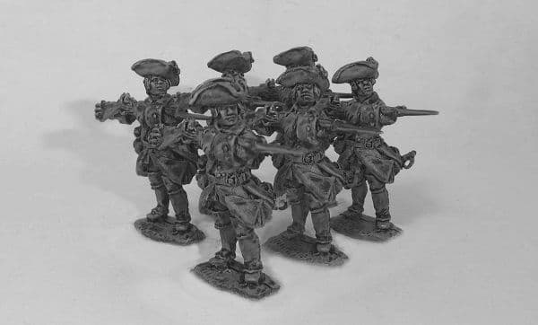 SYW/FIW F5.8  Unit 2. 16 Fusiliers, Charged Bayonets x 2 packs (16 figure Unit)