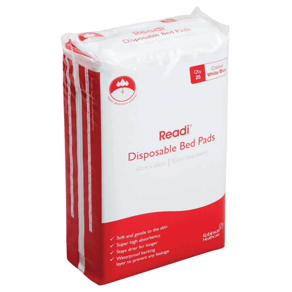 Readi Disposable Bed Pads 60cm x 60cm SAP 950ml 25 Pack