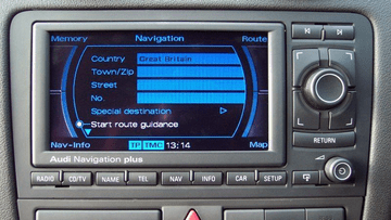 Latest 2015 Sat Nav Disc Update for Audi RNS-E CAMERAS + 7 DIGIT POSTCODE