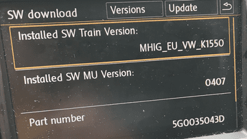 Latest VW Discover Pro MIB1 High MHIG Firmware Software Update K1550