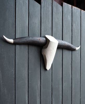 *ONE-OFF* Cattle Skull Wall Decor - BLACKENED HORNED