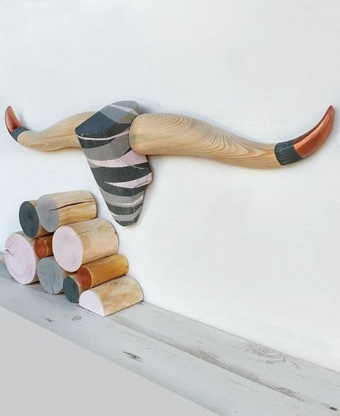 Cattle Skull Wall Art - CAMO STYLE - *ONE-OFF*