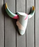Cattle Skull Wall Art - GEOMETRIC BRIGHTS - *ONE-OFF*