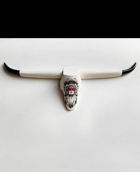 Cattle Skull Wall Art - WARRIOR PRINCESS - *ONE-OFF*