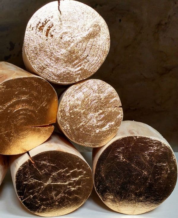 Decorative Luxury Logs - GOLD LEAF