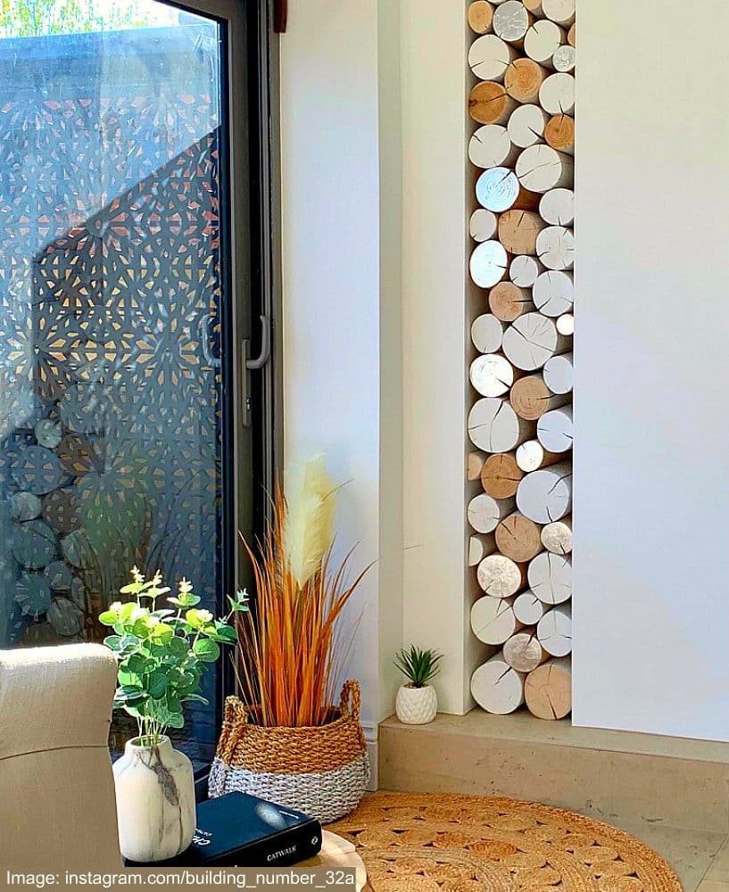 Decorative Luxury Logs - SILVER LEAF Accents