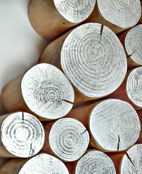 Decorative Metallic Logs - SILVER LUSTRE