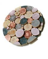 Log Wall Art - CIRCULAR MOSAIC in MIST