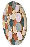 Log Wall Art - CIRCULAR MOSAIC in MIST