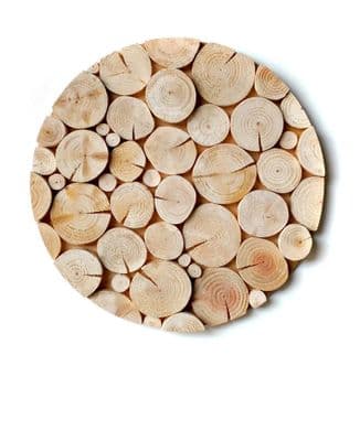 Log Wall Art - CIRCULAR MOSAIC in NATURAL WOOD