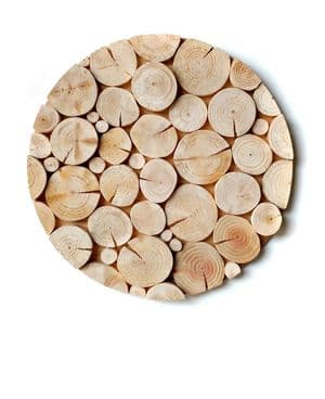 Log Wall Art - CIRCULAR MOSAIC in NATURAL WOOD