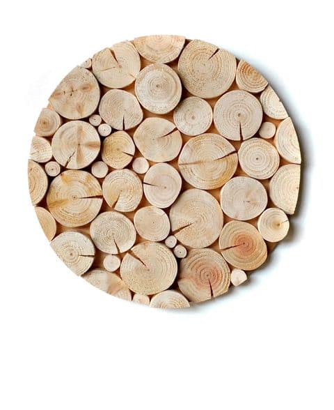 Log Wall Art - CIRCULAR MOSAIC in NATURAL WOOD