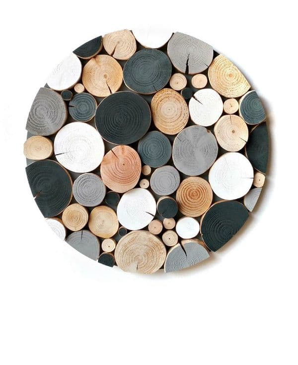 Log Wall Art - CIRCULAR MOSAIC in REVOLUTION
