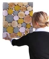 Log Wall Art - RECTANGULAR MOSAIC in BLUSHED OCHRE
