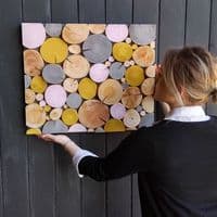 Log Wall Art - RECTANGULAR MOSAIC in BLUSHED OCHRE