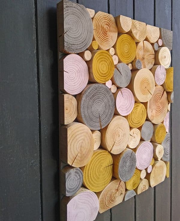 Log Wall Art - RECTANGULAR MOSAIC in BLUSHED OCHRE