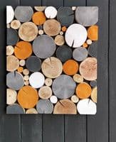 Log Wall Art - RECTANGULAR MOSAIC in HELIOS