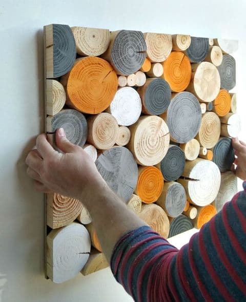 Log Wall Art - RECTANGULAR MOSAIC in HELIOS