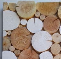 Log Wall Art - RECTANGULAR MOSAIC in NORDIC WHITE