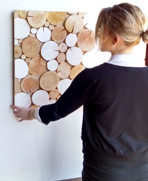 Log Wall Art - RECTANGULAR MOSAIC in NORDIC WHITE