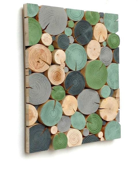 Log Wall Art - RECTANGULAR MOSAIC in TROPICS