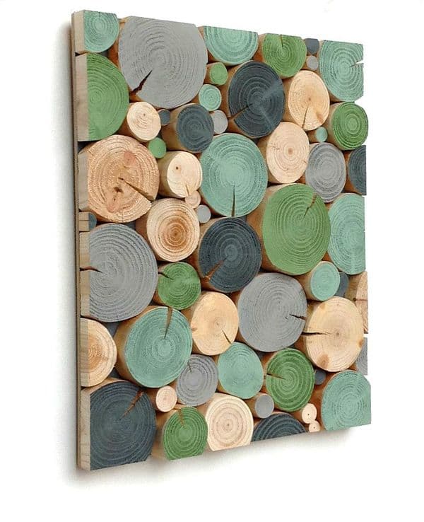 Log Wall Art - RECTANGULAR MOSAIC in TROPICS