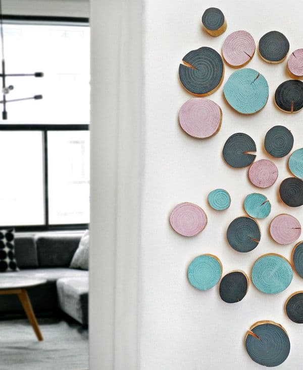 Log Wall Art 'SCATTER TILES' - Choose Your Colours