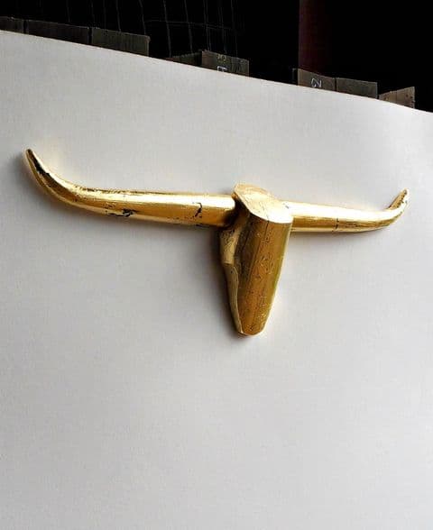 Luxury Gilded Cattle Skull Wall Art - GOLD or SILVER LEAF