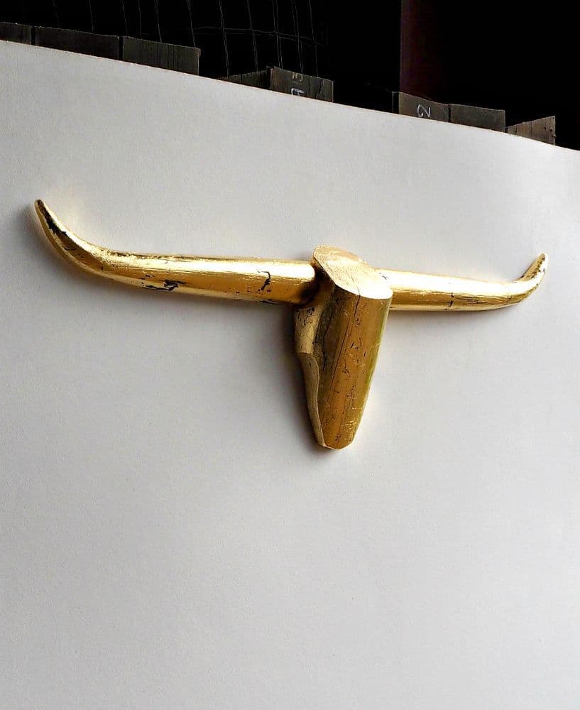 Luxury Gilded Cattle Skull Wall Art - GOLD or SILVER LEAF