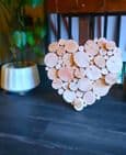 READY FOR DISPATCH Log Wall Art - HEART in NATURAL WOOD